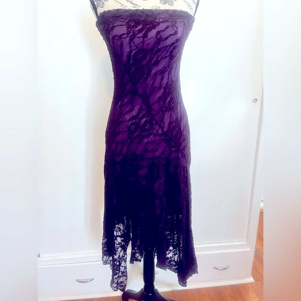 Strapless purple dress